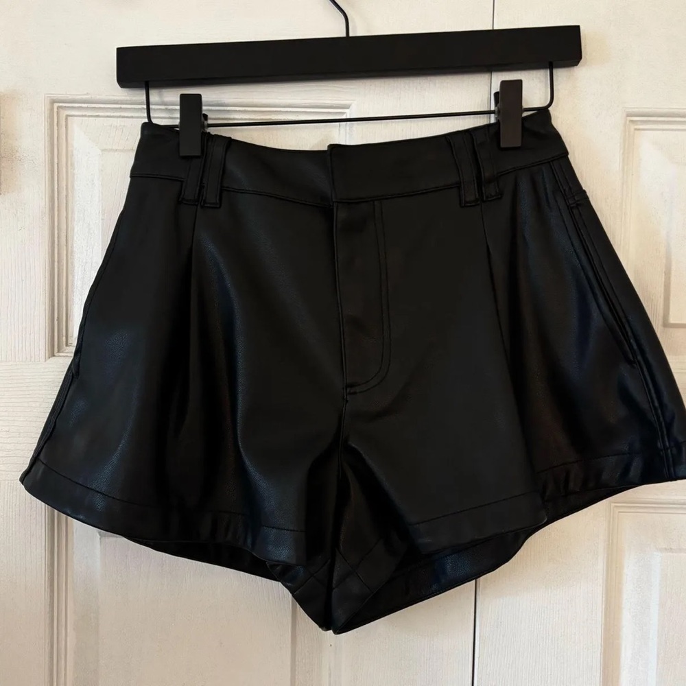 Black Leather Women's Shorts